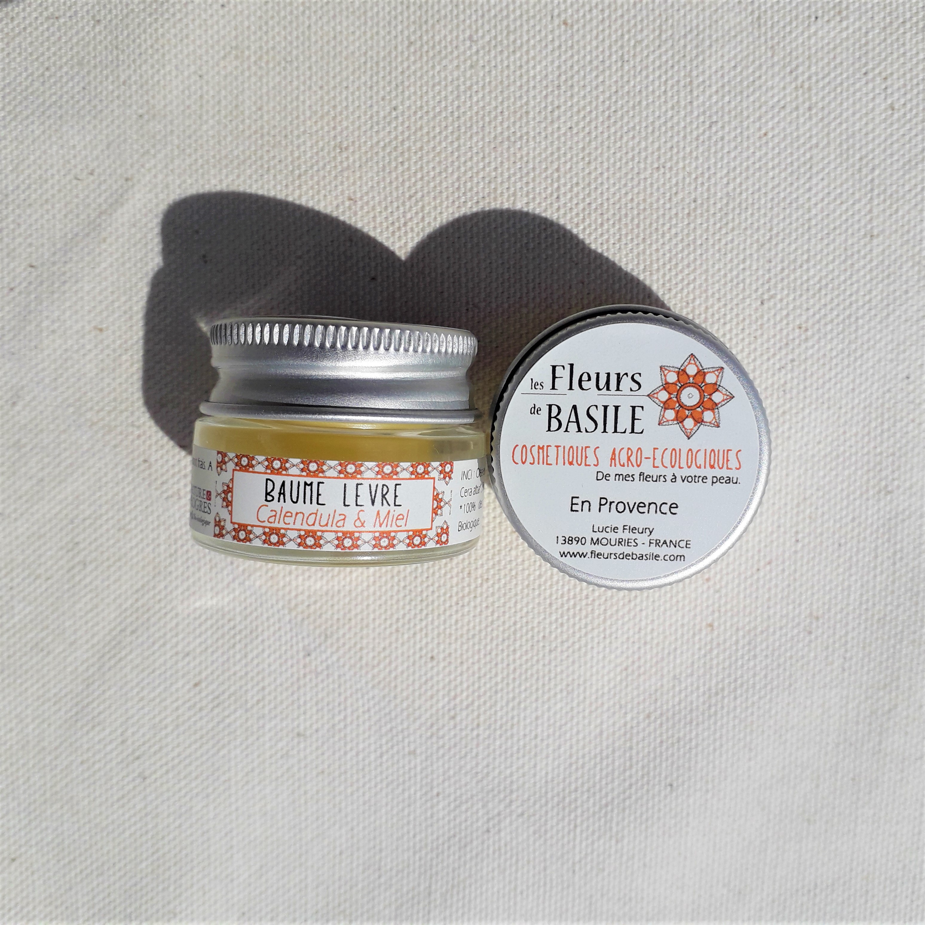 Baume lèvres miel calendula, FLeurs de Basile