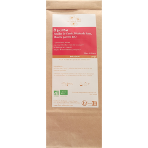 tisane Feuilles de Cassis*, pétales de Rose* & feuilles de Menthe poivrée BIO
